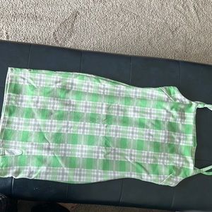 Green and whole dress.